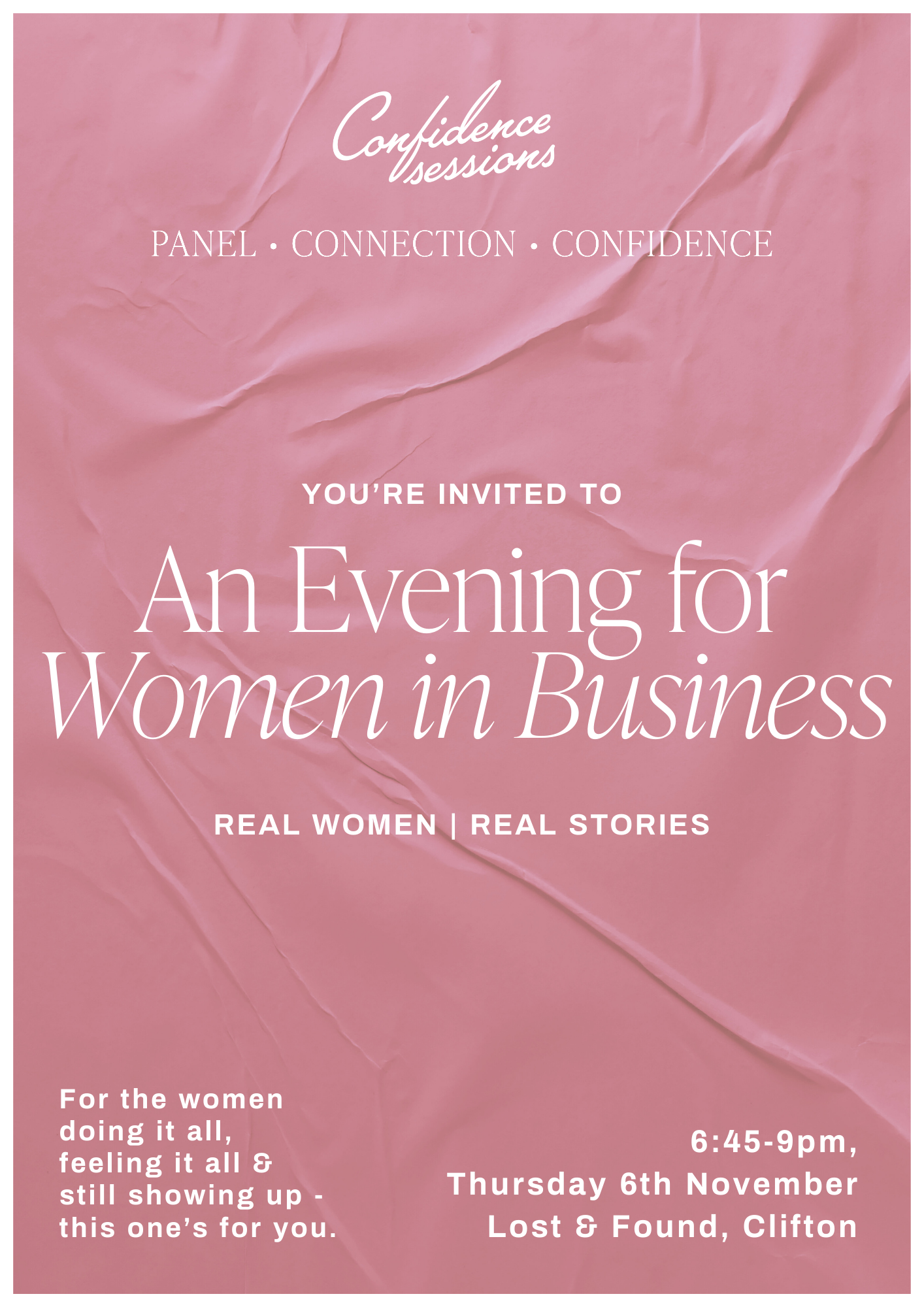 The Confidence Sessions Early Bird Ticket - 6th November 2025