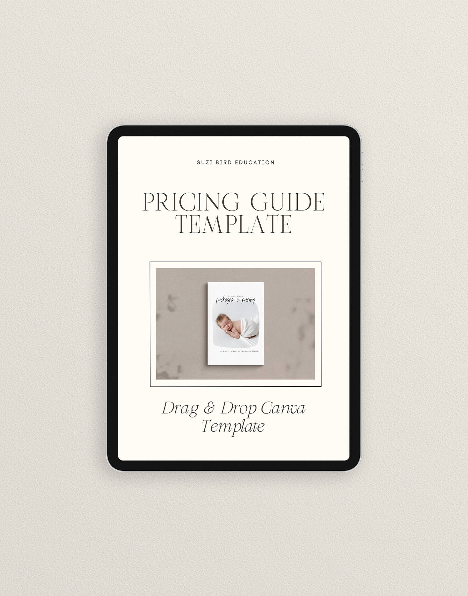 Pricing Guide Template for Newborn & Portrait Photographers