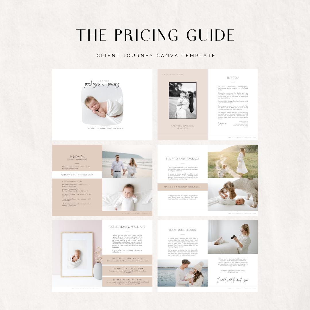Pricing Guide Template for Newborn & Portrait Photographers