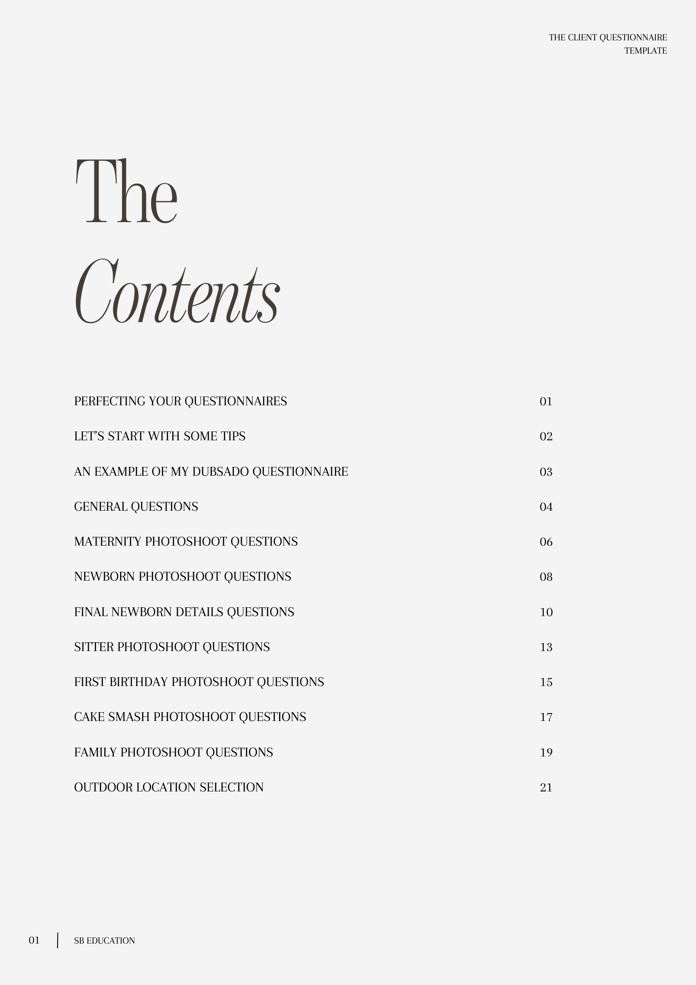 Client Questionnaire Templates