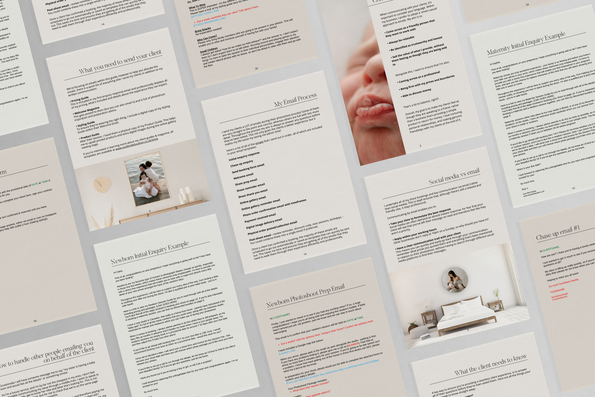 Essential 22 Email Templates & Guide for Newborn & Family Photographers