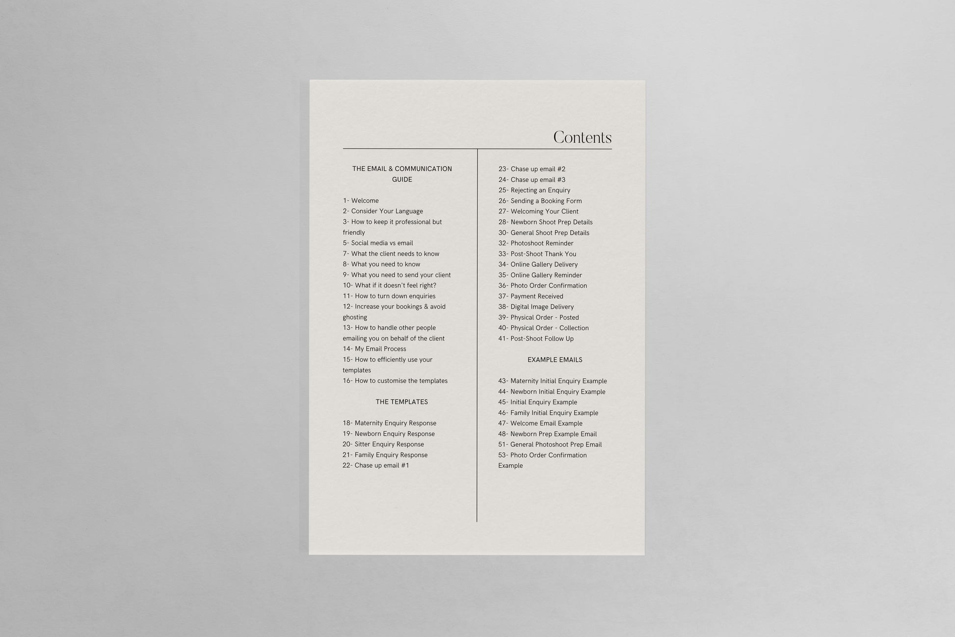 Essential 22 Email Templates & Guide for Newborn & Family Photographers