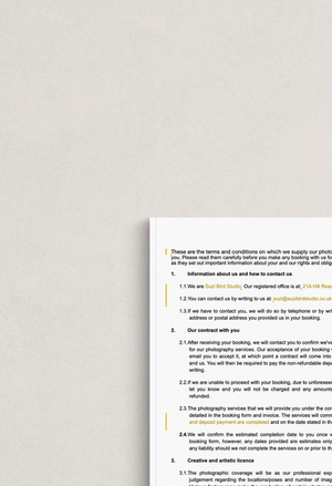 Contract Template for Portrait & Family Photographers