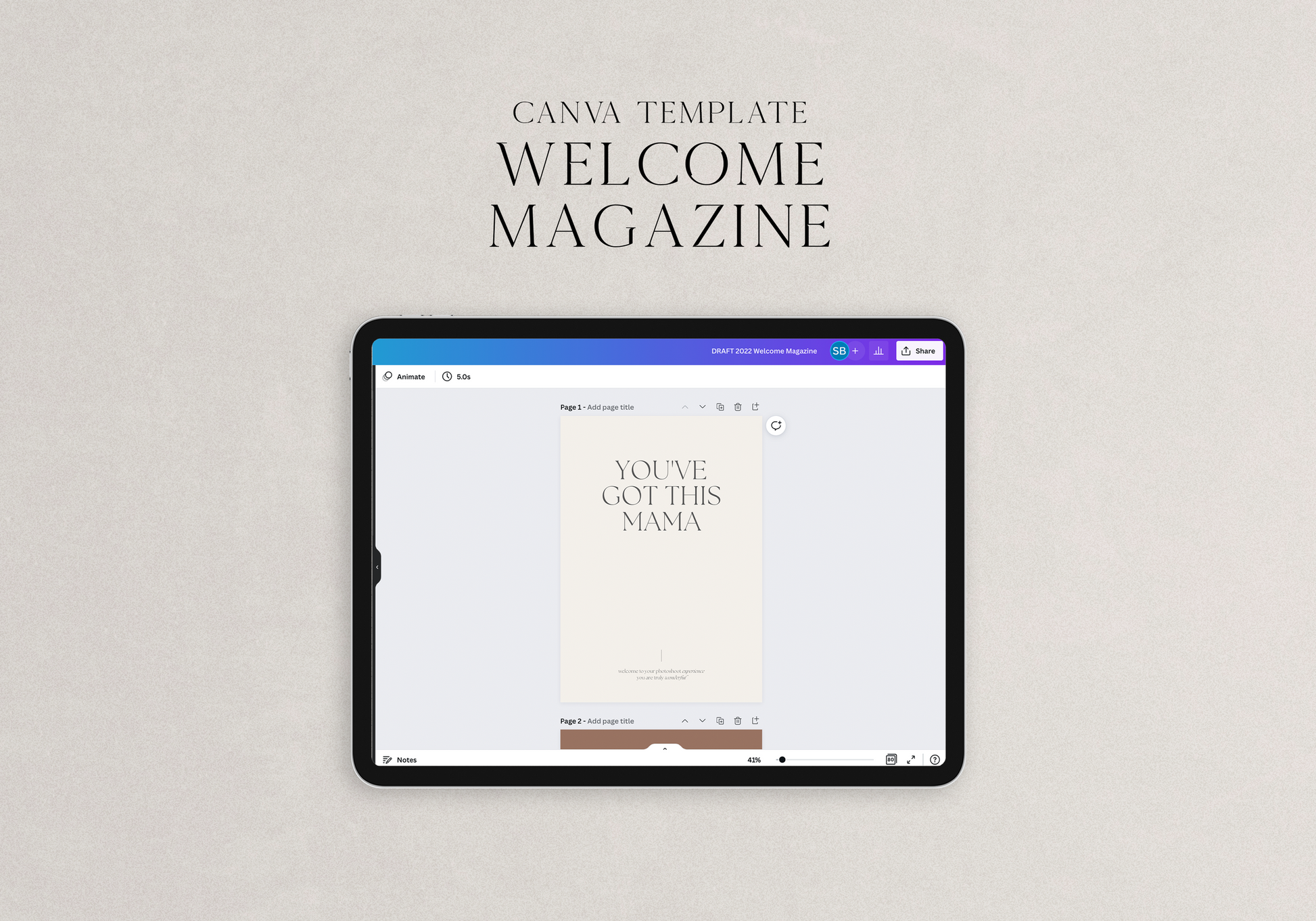 Studio Welcome Magazine Template for Newborn & Portrait Photographers