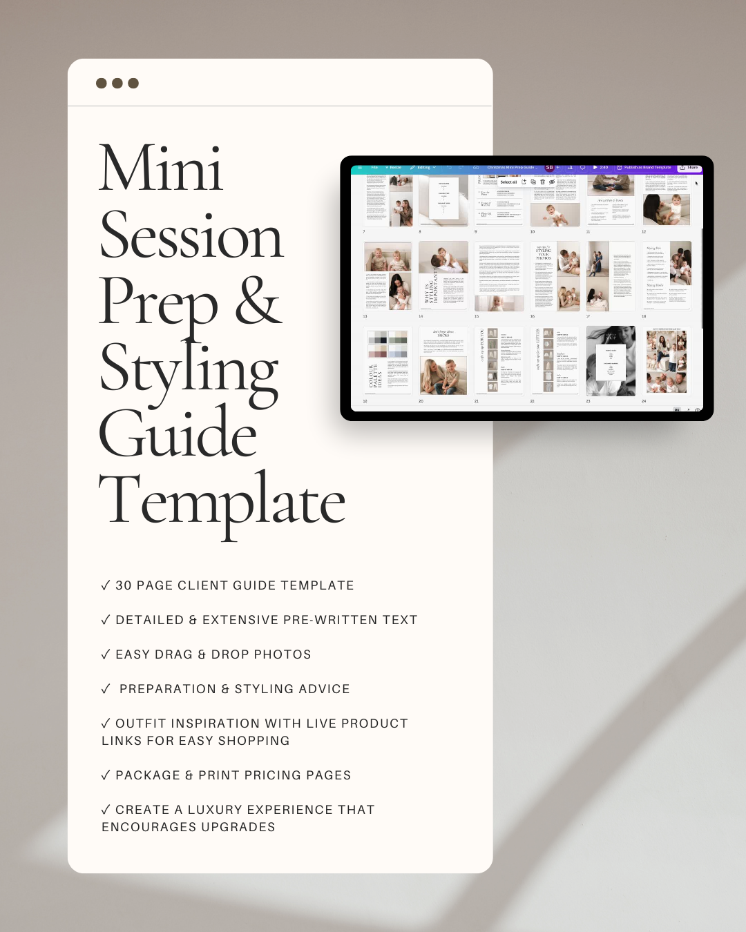 Mini Session Prep & Styling Guide Template