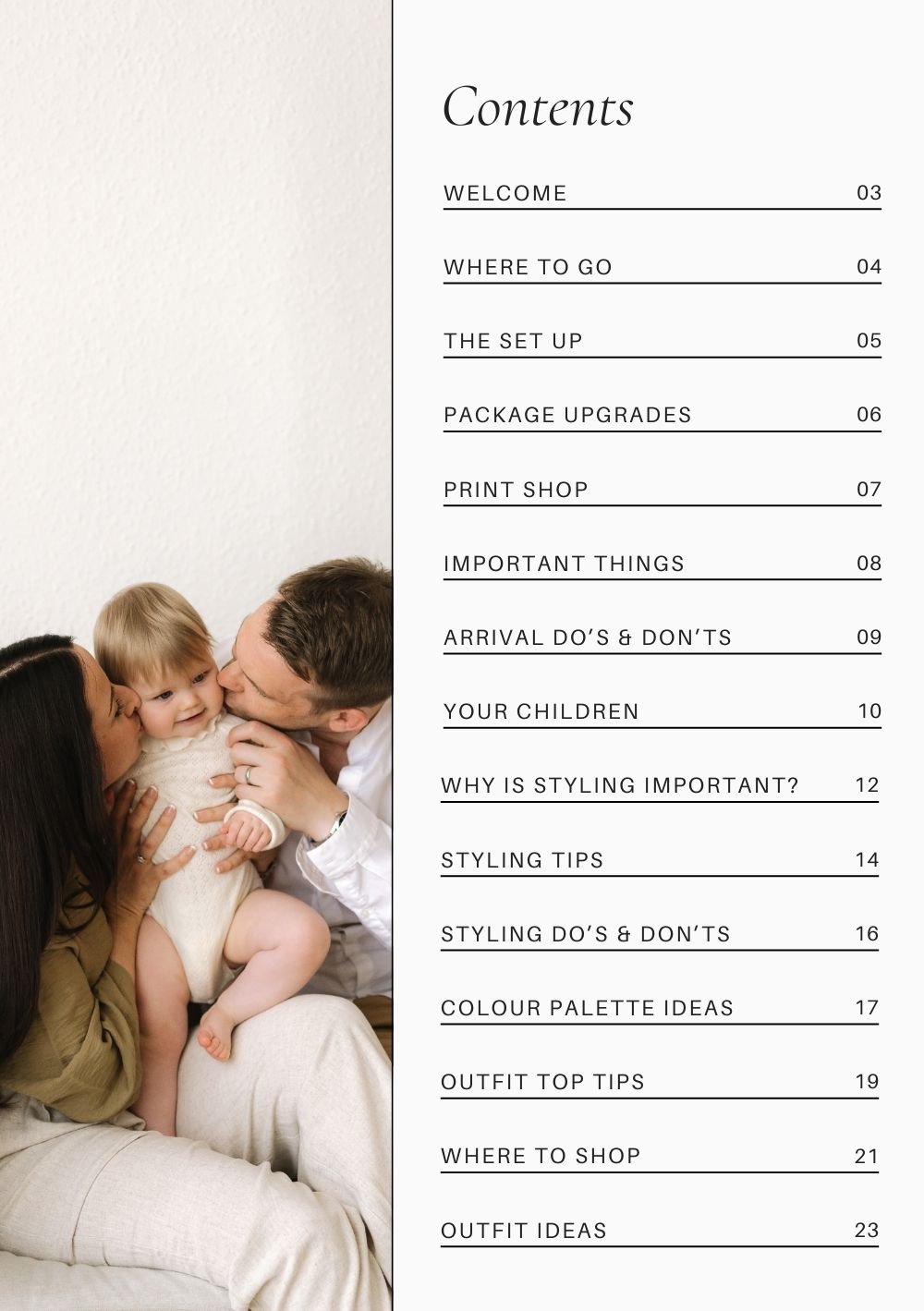 Mini Session Prep & Styling Guide Template