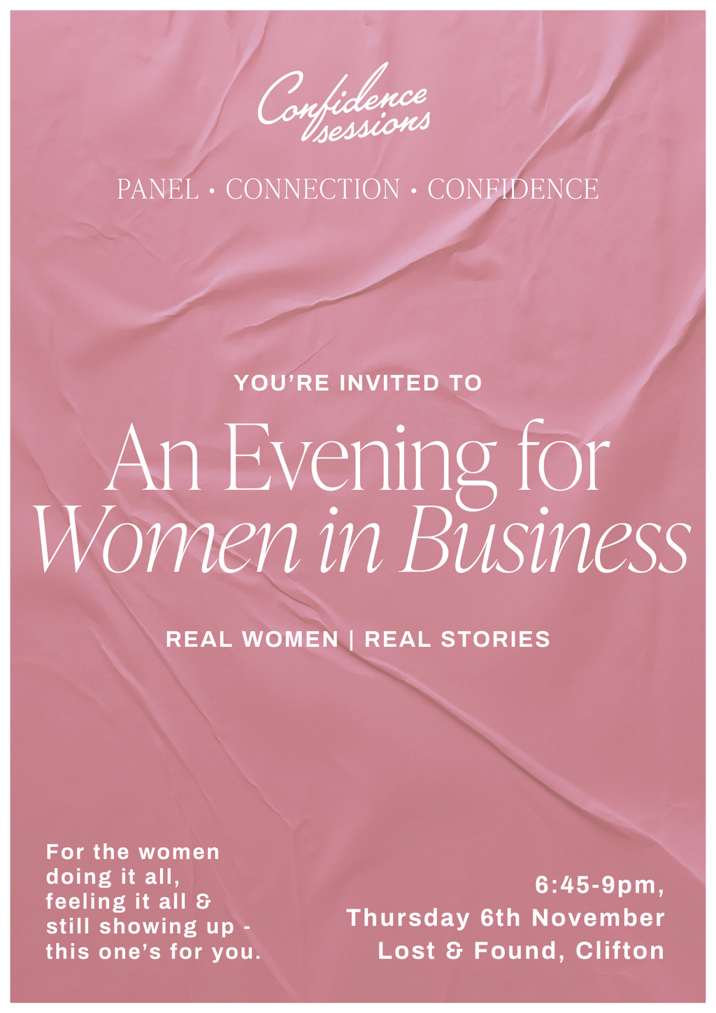 The Confidence Sessions Early Bird Ticket - 6th November 2025