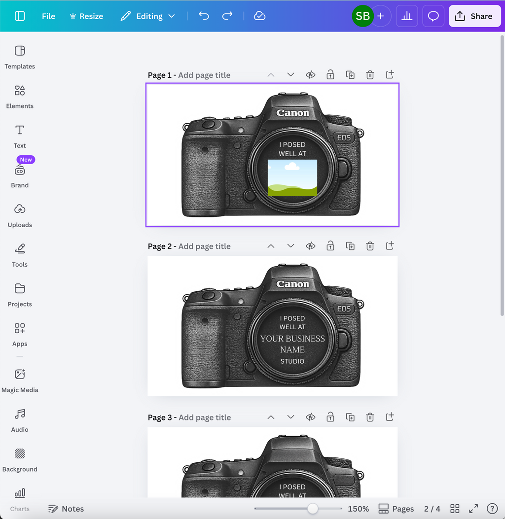 Camera Thank You Sticker Template Set (Canon, Nikon, Sony and Fujifilm)
