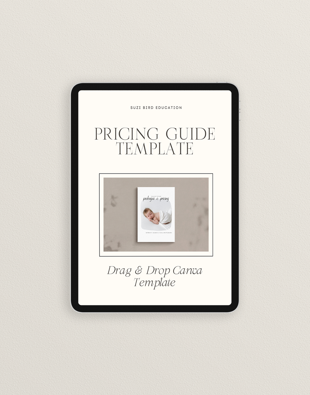 Pricing Guide Template for Newborn & Portrait Photographers