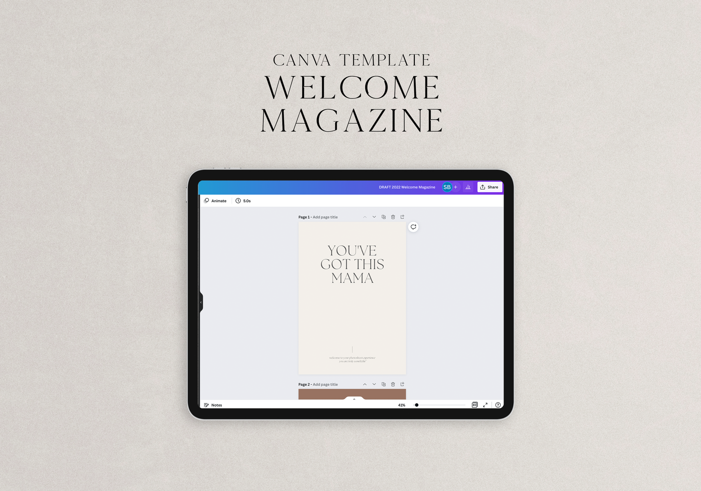 Studio Welcome Magazine Template for Newborn & Portrait Photographers