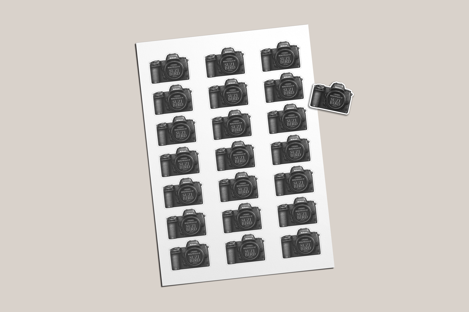Camera Thank You Sticker Template Set (Canon, Nikon, Sony and Fujifilm)